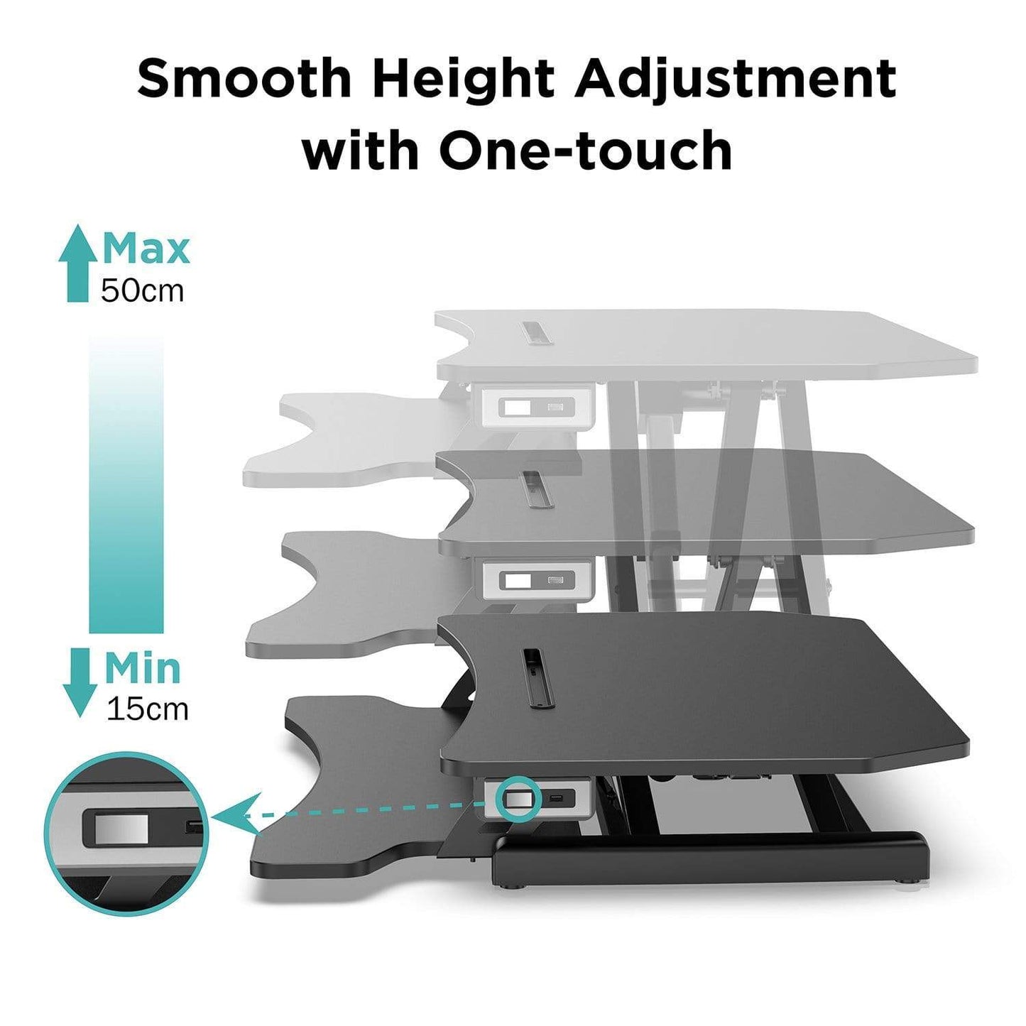 Electric Powered Standing Desk Converter Computer Table Monitor Stand Holder Computer Riser Height Adjustable Laptop Desk Stand